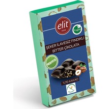 Elit Fındıklı Şeker Ilavesiz Prebiyotik Bitter Çikolata 60 G - 6 Adet