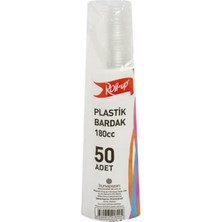 Roll-Up Plastik Şeffaf Bardak Şeffaf 50'li 180 cc - 8 Adet