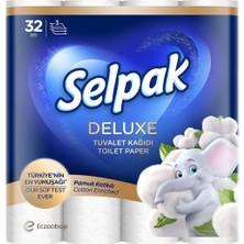 Selpak Deluxe Pamuk Katkılı Tuvalet Kağıdı 32'li - 8 Adet