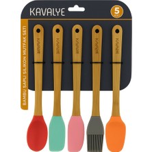 Kavalye Bambu Sap 5 Parça Silikon Mutfak Set 21 cm - 6 Adet