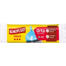 Koroplast Orta Boy Çöp Torbası 15'li - 8 Adet