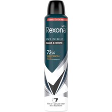 Rexona Men Erkek Sprey Deodorant Invisible Black & White 200 ml - 4 Adet