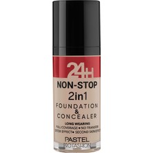 Pastel 24H Non-Stop 2in1 Foundation & Concealer - Fondöten & Kapatıcı 602 Porcelain - 4 Adet