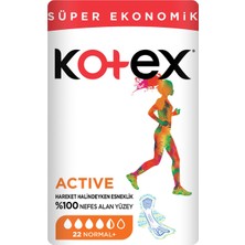 Kotex Ultra Active Süper Ekonomik Paket Normal 22'li - 8 Adet