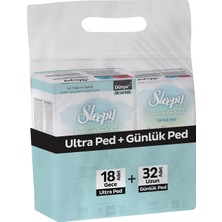 Sleepy Bio Ultra Gece Ped 18'li  + Günlük Ped 32'li - 6 Adet