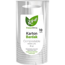 Roll-Up Doğaya Dönüş Karton Bardak  10'lu - 4 Adet