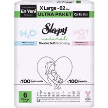 Sleepy Natural Double Soft Ultra Bebek Bezi Xl 62 Adet Hassas Ciltler Için 2'li Ekonomik Paket - 2 Adet