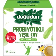 Doğadan Probiyotikli Açai Ananaslı Yeşil Çay 14'lü 23,8 G - 6 Adet