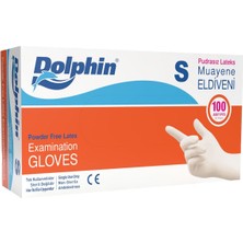 Dolphin Lateks Muayene Eldiveni Pudrasız 100 Adet Beyaz S 6'li Avantaj Paketi - 6 Adet