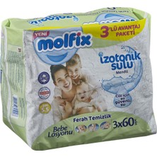 Molfix Izotonik Islak Havlu 3*60LI Panthenol Lanolin Hassas Cilt 4'li Avantaj Paketi - 4 Adet