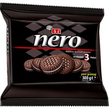 Eti Nero Bisküvi 3'lü 300 G Kakaolu Kremalı Atıştırmalık 6'li Avantaj Paketi - 6 Adet