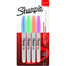 Sharpie Fine Permanent Keçeli Kalem, 4'lü Pastel Renkli Boya Kalemi Seti - 7 Adet