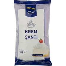 Metro Chef Krem Şanti 1 kg - Profesyonel Yüksek Hacimli Toz Krem Şanti 5'li Avantaj Paketi - 5 Adet