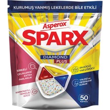 Asperox Sparx Plus Bulaşık Makinesi Tableti 50'li - Güçlü Yağ Çözücü ve Parlaklı 3'li Ekonomik Paket - 3 Adet