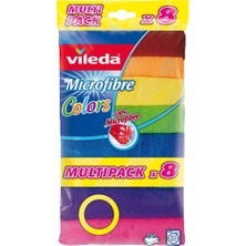 Vileda Colors Mikrofiber Bez 8'li - Renkli ve Etkili Temizlik 2'li Ekonomik Paket - 2 Adet