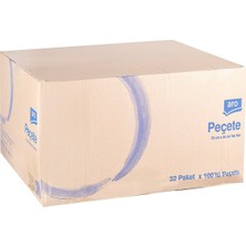 Aro Peçete 100 Adet Beyaz 32'li Paket - Tek Katlı 23X25 cm 2'li Ekonomik Paket - 2 Adet