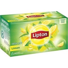 Lipton Yeşil Çay 20'li Limonlu Bardak Poşet Çay 395G 8'li Avantaj Paketi - 8 Adet