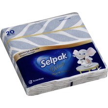 Selpak Deluxe Peçete 20'li 30X30 cm Özel Desenli Sofra Peçetesi 2'li Ekonomik Paket - 2 Adet