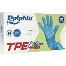Dolphin Tpe Eldiven Mavi 100'LÜ Medium - Kullan At Eldiven 4'li Avantaj Paketi - 4 Adet