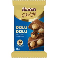 Ülker Çikolata Dolu Dolu Fındıklı 80 G - 8 Adet