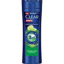 Clear Men 3in1 Şampuan & Duş Jeli 350 ml Lime - Saç, Yüz ve Vücut 5'li Avantaj Paketi - 5 Adet