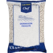 Metro Chef Dermason Fasulye 2,5 kg - Iri Taneli, Kolay Pişen Bakliyat 2'li Ekonomik Paket - 2 Adet