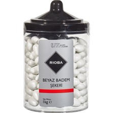 Rioba Rıoba Beyaz Badem Şekeri 1 kg - Kahve Yanı Ikramlık Draje 3'li Ekonomik Paket - 3 Adet