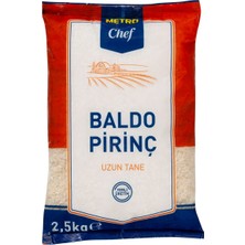 Metro Chef Baldo Pirinç 2,5 kg - Iri Taneli, Düşük Kırık Oranı 2'li Ekonomik Paket - 2 Adet