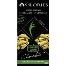 Glories Antep Fıstık Şekersiz Bitter ÇIKOLATA100 G - 7 Adet
