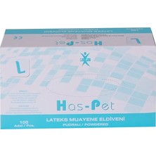 Has-pet Haspet Pudralı Lateks Muayene Eldiveni 100LÜ Large 8'li Avantaj Paketi - 8 Adet