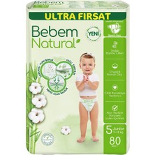 Bebem Natural Ultra Fırsat Bebek Bezi Junior 80LI 3'li Ekonomik Paket - 3 Adet