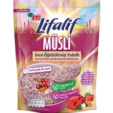 Eti Lifalif Ince Çeşnili Yulaf Ezmesi 250G - Kırmızı Meyveli & Bademli 4'li Avantaj Paketi - 4 Adet