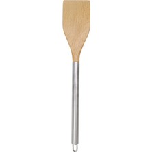 Evmoni Ahşap Uçlu Metal Servis Gereçleri Spatula - 6 Adet