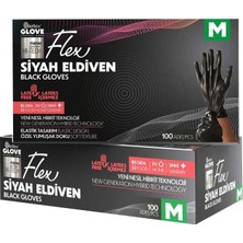 Flex Tpe Siyah Eldiven 100 Adet Medium - Tek Kullanımlık Koruyucu Eldiven 5'li Avantaj Paketi - 5 Adet