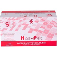 Has-pet Haspet Pudralı Lateks Muayene Eldiveni 100LÜ Small 4'li Avantaj Paketi - 4 Adet