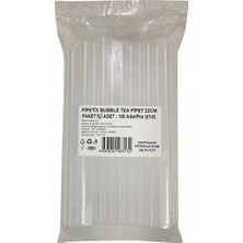 Pipetix Bubble Tea Pipet 100 Adet 22CM - Kalın Tapyoka Pipeti 8'li Avantaj Paketi - 8 Adet