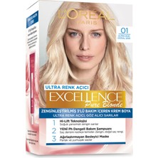 L'oréal Paris Excellence Pure Blond Saç Boyası - 01 Ultra Açık Doğal Sarı - 4 Adet