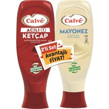Calve Acılı Ketçap ve Mayonez 1,15 kg Büyük Boy Pratik Sos 3'li Ekonomik Paket - 3 Adet