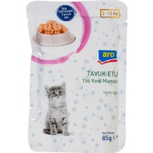 Aro Yaş Kedi Maması 85 G Tavuk Etli&yavru 8'li Avantaj Paketi - 8 Adet