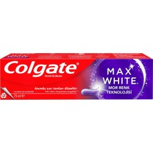 Colgate Max White Purple Diş Macunu 75 ml - Anında Beyazlatma 4'li Avantaj Paketi - 4 Adet