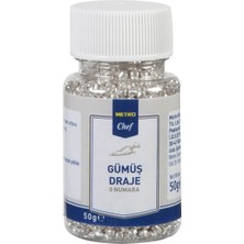 Metro Chef Gümüş Draje 50 G 0 Numara - Pastacılık Süsleme 2'li Ekonomik Paket - 2 Adet