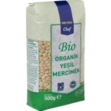 Metro Chef Bio Organik Yeşil Mercimek 500 G - %100 Doğal Bakliyat 6'li Avantaj Paketi - 6 Adet