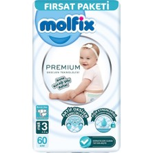 Molfix Premium Bebek Bezi Midi 60'lı Oksijen Teknolojili 2'li Ekonomik Paket - 2 Adet