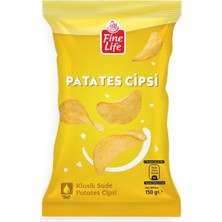 Fine Life Sade Patates Cipsi 150 G - Klasik Lezzet, Çıtır Çerez 5'li Avantaj Paketi - 5 Adet