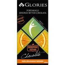 Glories Şekersiz Portakal Bitter Çikolata 100 G - 8 Adet