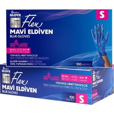 Flex Tpe Mavi Eldiven 100 Adet Small - Tek Kullanımlık Hijyen Eldiveni