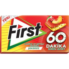 First 60 Dakika Sakız 27 G Karpuz&şeftali Ferahlatıcı Sakız 5'li Avantaj Paketi - 5 Adet