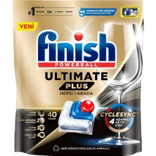 Finish Ultimate Plus Bulaşık Makinesi Tableti 40LI – Güçlü Leke Çıkarma ve Cam K 2'li Ekonomik Paket - 2 Adet