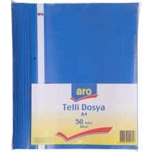 Aro Telli Dosya 50'li Mavi - Ekonomik ve Dayanıklı Arşivleme Çözümü 6'li Avantaj Paketi - 6 Adet