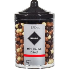 Rioba Rıoba Mini Kahve Draje 1 kg - Kahve Yanı Ikramlık Çikolata Kaplı Draje 2'li Ekonomik Paket - 2 Adet